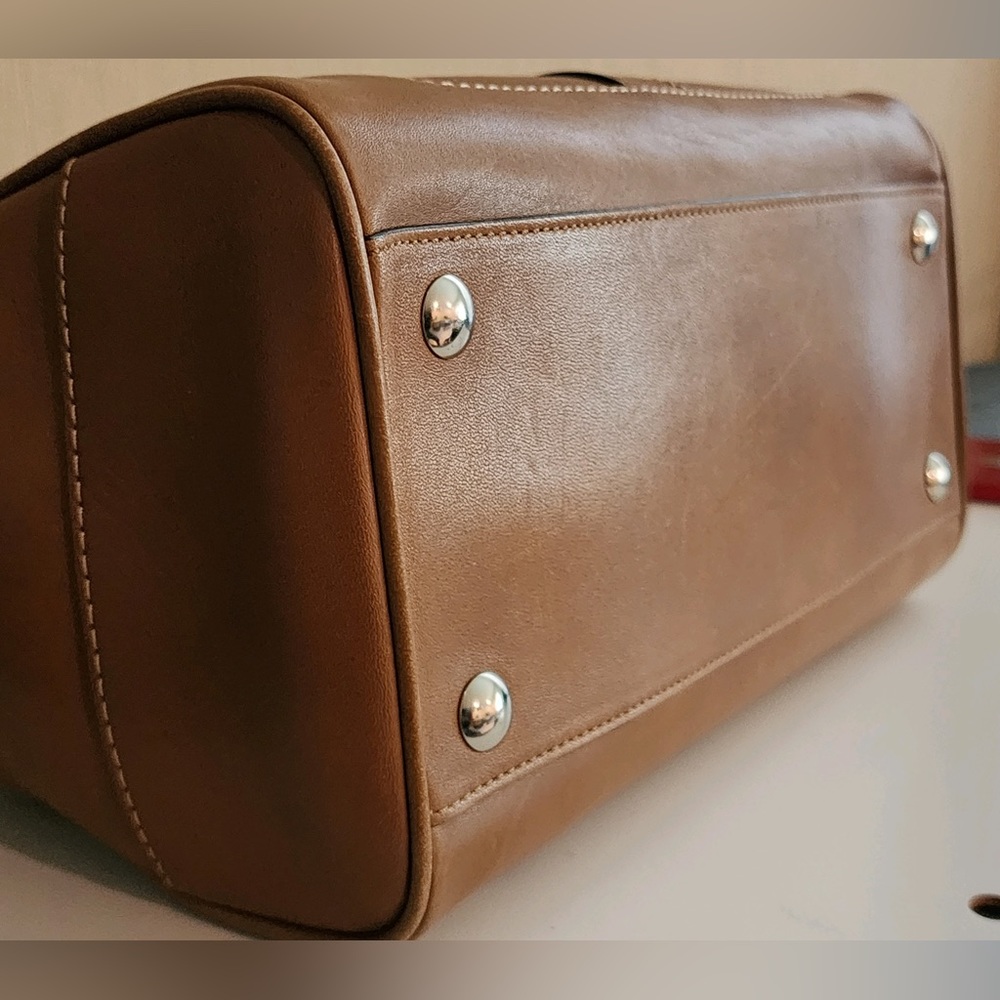 Coach Hamilton Burnished Glove Tanned Genuine Leather Satchel Handbag Like New - Picture 9 of 16